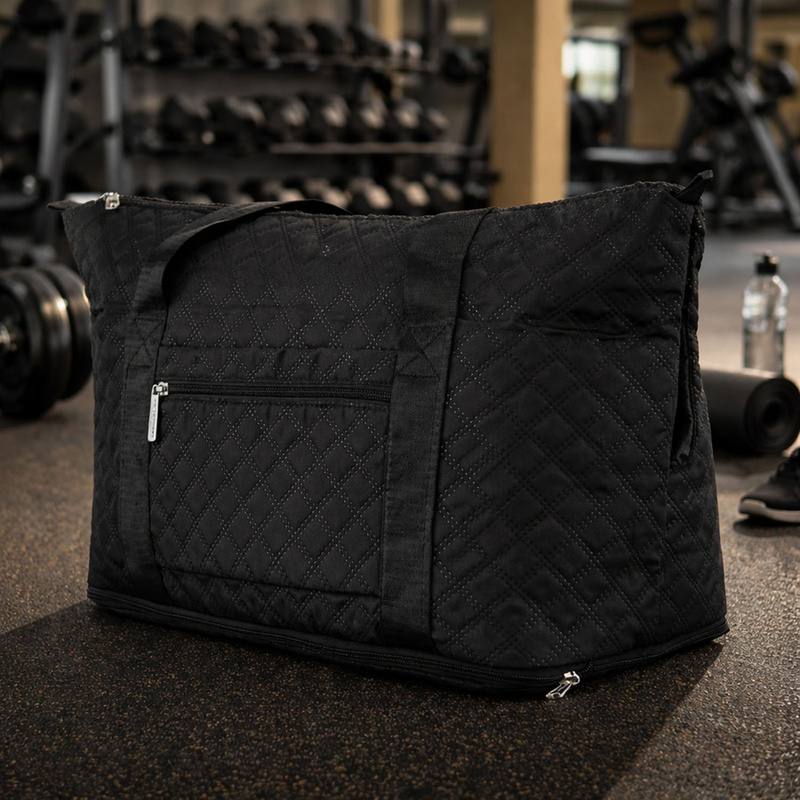 Czarna, treningowa torba wykonana z poliestru, jednokomorowa - Peterson