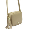 MiaMore Skórzana zgrabna damska listonoszka torebka z brelokiem frędzlem