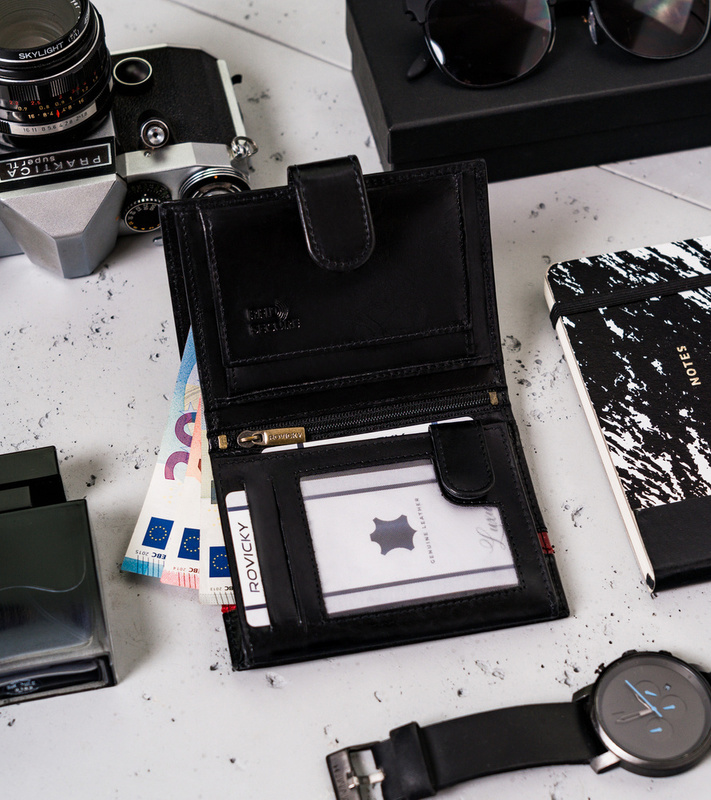 Skórzany męski portfel Rovicky N62L-RVTP RFID