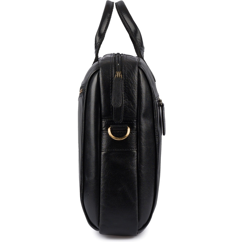 Torba męska skórzana na ramię laptopa duża czarna biznesowa Beltimore N01