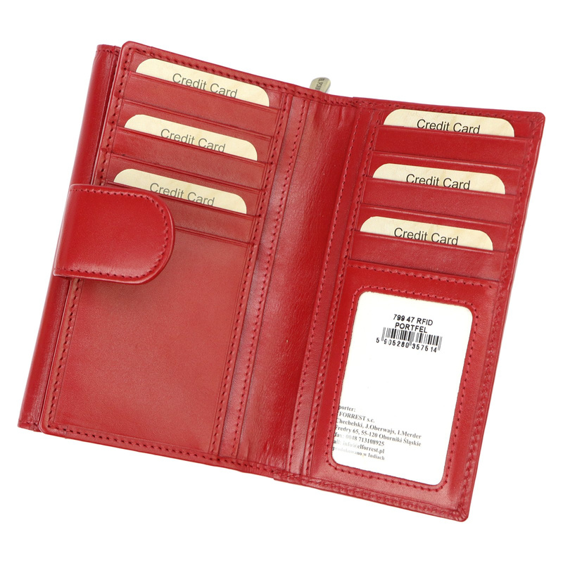 Duży Skórzany damski portfel EL FORREST z RFID