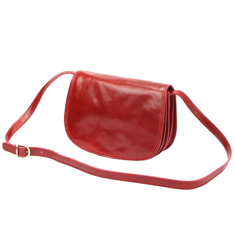 Florence Skórzana damska listonoszka przez ramię dwie komory kieszenie