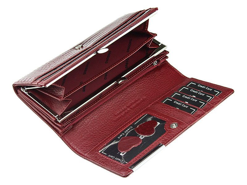 Gregorio damski portfel skóra naturalna podłużny klasyczny skóra krokodyla