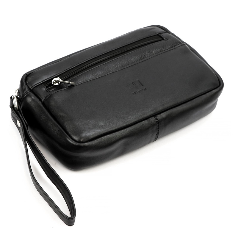 Nordee męska saszetka skóra naturalna torba do ręki z kieszeniami