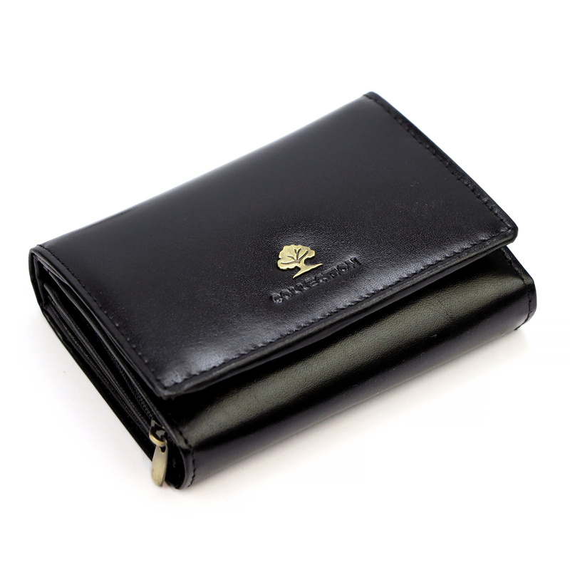 Mały damski portfel skórzany zgrabny Luxury z RFID