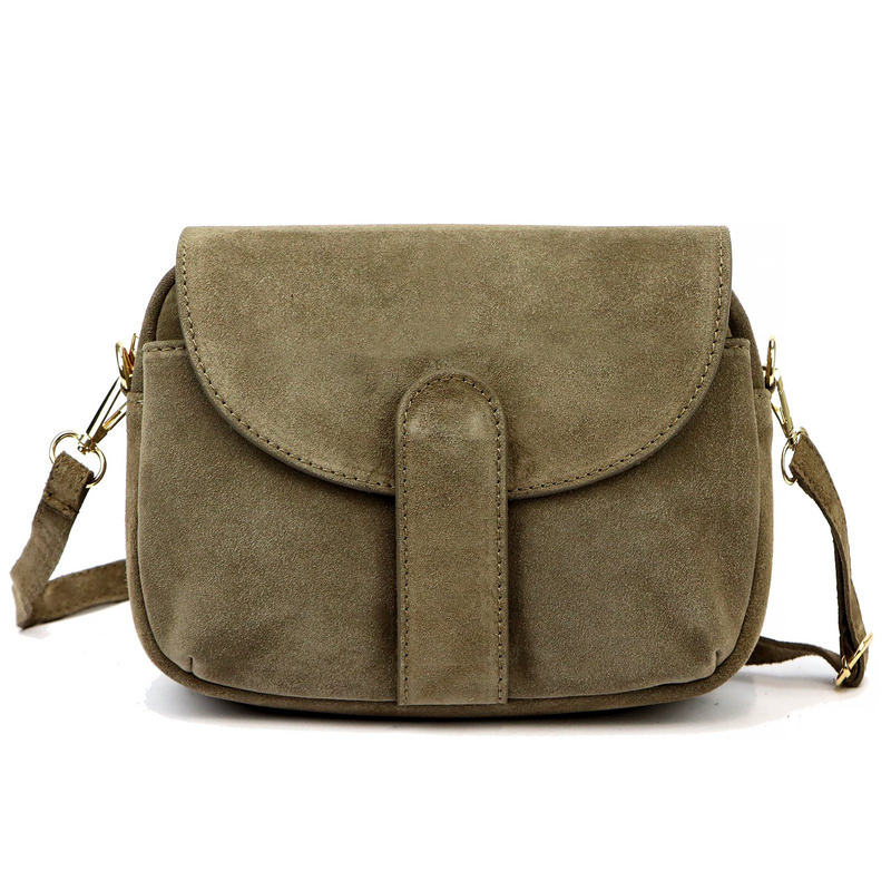 Zgrabna damska zamszowa skórzana listonoszka torebka przez ramię Luka