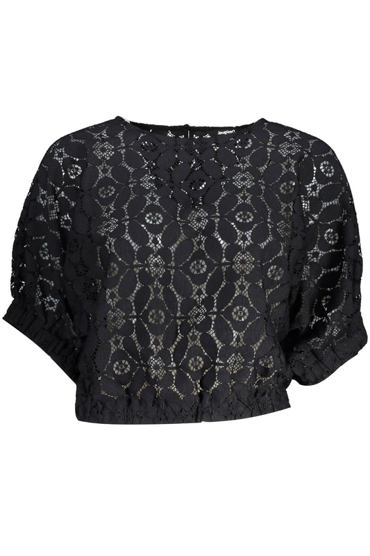 DESIGUAL CZARNY T-SHIRT DAMSKI Z KRÓTKIM RĘKAWEM