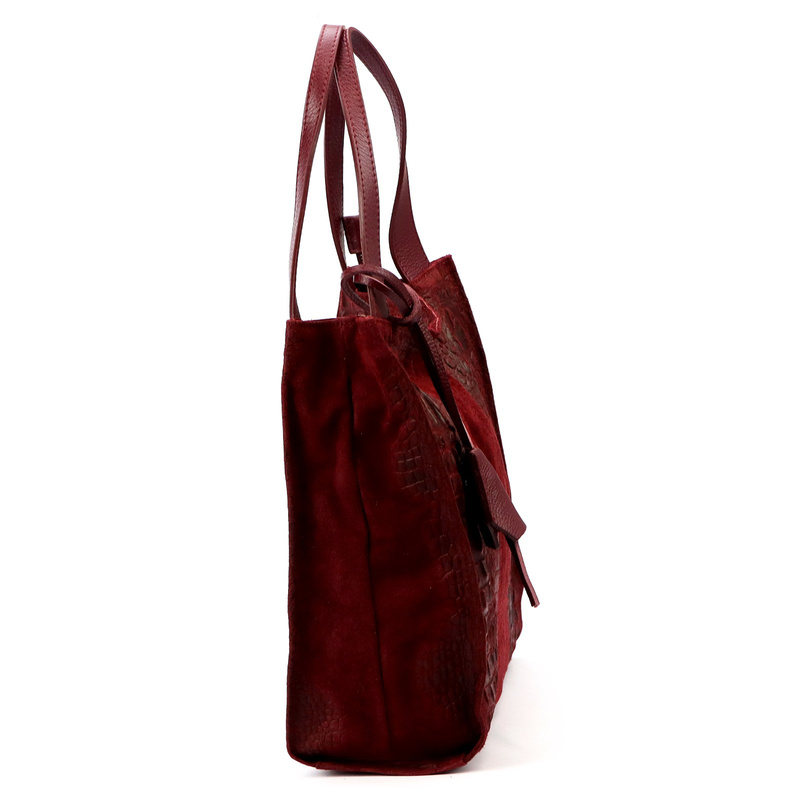 Vera Pelle shopperbag skórzana wzór skóra krokodyla torebka na ramię