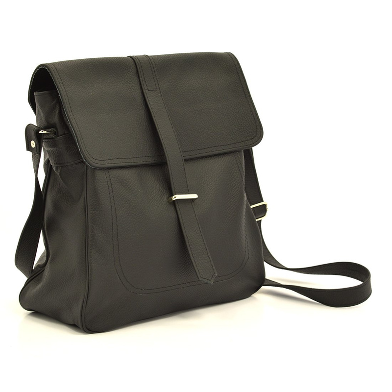 Skórzana damska listonoszka klasyczna przez ramię