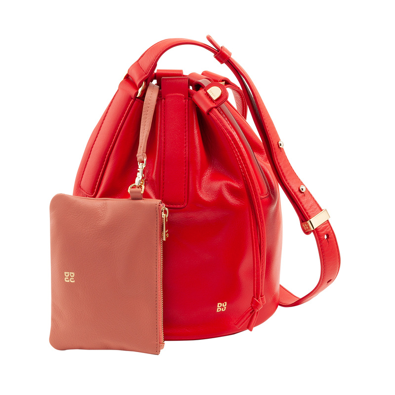 Damska listonoszka typu worek skórzana na ramię z wyjmowanym etui DuDu