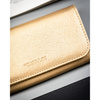 Duży portfel damski ze skóry ekologicznej w złotym kolorze, zamykany zatrzaskiem - 4U Cavaldi