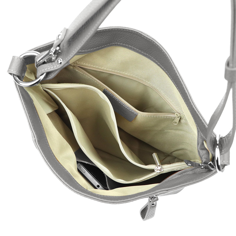 MiaMore damska torebka na ramię shopperbag skórzana z kieszeniami