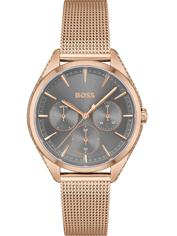 Zegarek BOSS 1502639. Kwarcowy, Kolor szary. Kobieta.