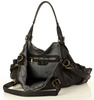 MARCO MAZZINI Miejska torba skórzana z regulowaną rączką old leather handmade czarna