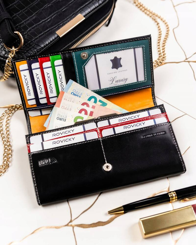 Skórzany portfel damski na zatrzask 4U Cavaldi