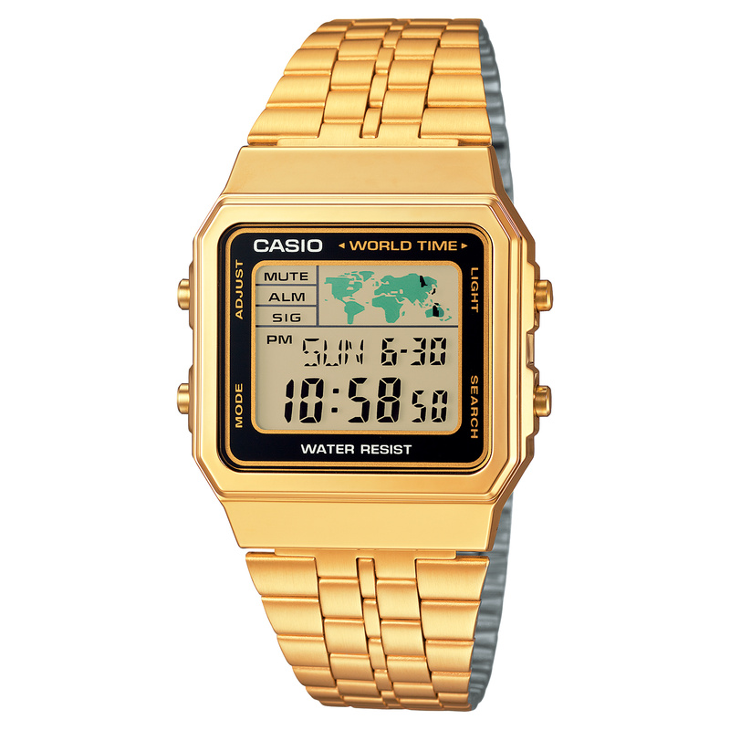 Zegarek CASIO A500WGA-1. Kwarcowy, Kolor szary. Mężczyzna.