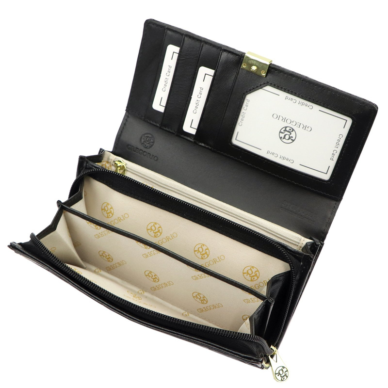 Duży Damski portfel z motywem roślinnym Gregorio