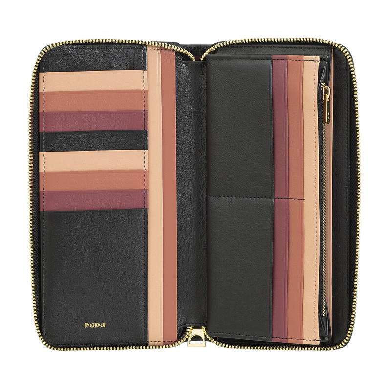 DuDu duża damska portmonetka skóra naturalna portfel podłużny klasyczny