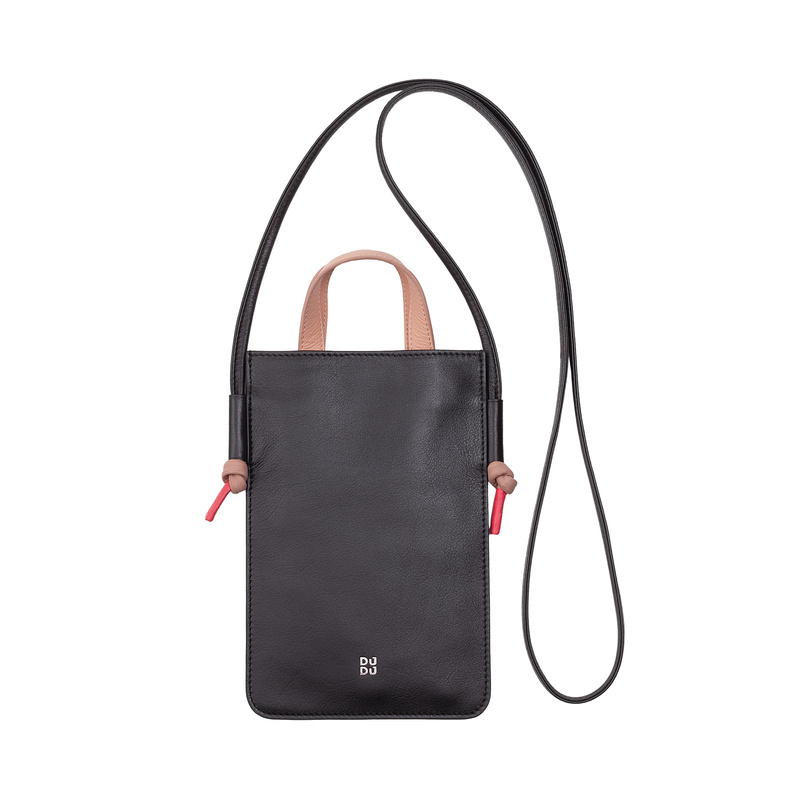 DuDu Damska torba Crossbody etui na telefon z paskiem skóra naturalna
