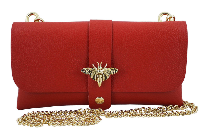 Torebka kopertówka na łańcuszku - Czerwona jasna