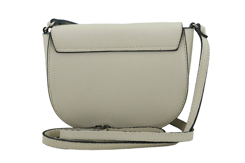 Damska skórzana listonoszka włoska - Beżowa jasna