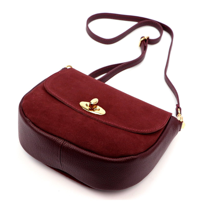 Luka damska listonoszka zamszowa skóra naturalna torebka przez ramię