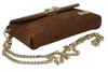 Zamszowa kopertówka na łańcuszku Barberinis - Brązowa