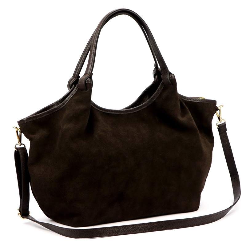 Luka damska shopperbag skóra naturalna zamszowa torebka na ramię organizer