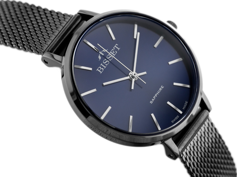 ZEGAREK DAMSKI BISSET BSBF30 (zb578w) - SZAFIROWE SZKŁO