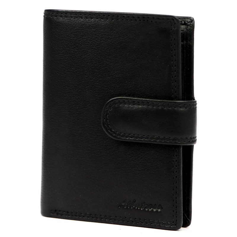 Albatross męska portmonetka skórzana portfel pionowy zatrzask system RFID