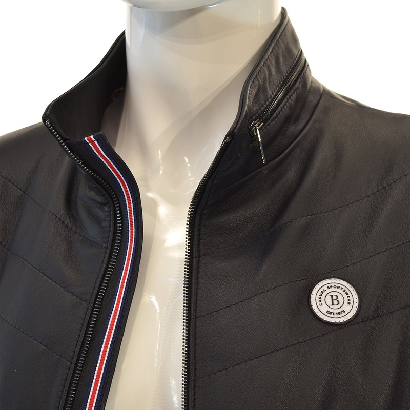 Bukowski całoroczna męska Kurtka skórzana Wojtek pikowana stójka dekolt