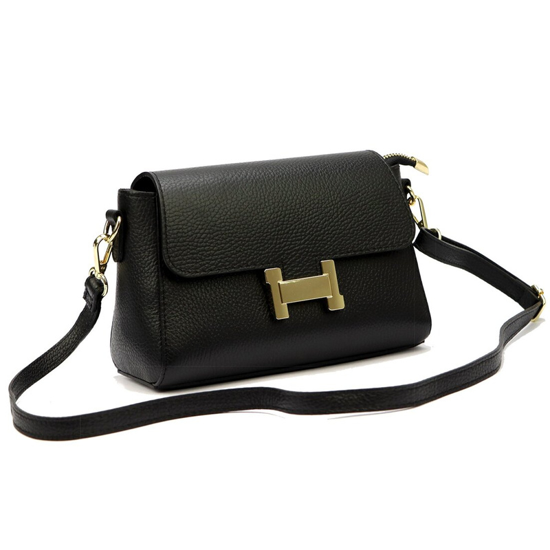 Luka damska listonoszka skóra naturalna torebka przez ramię z klapą