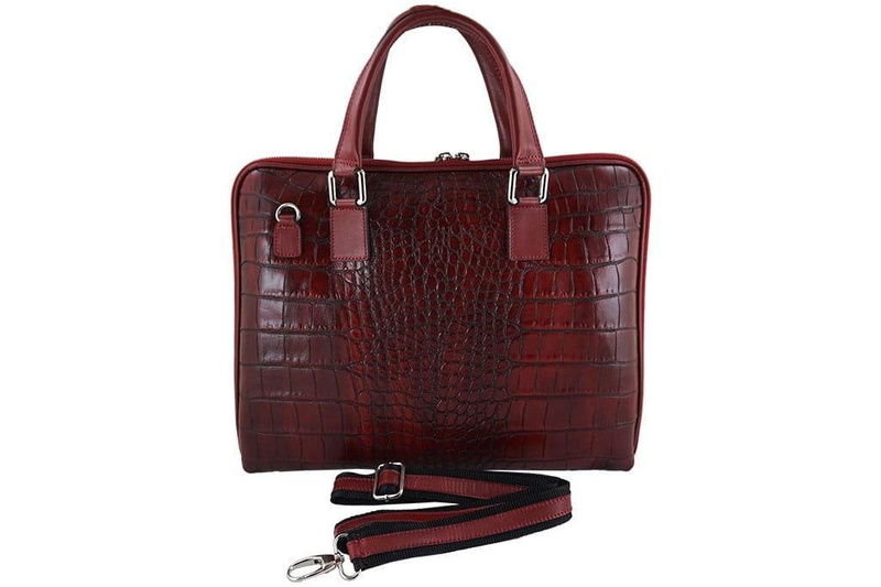 Torba na laptopa damska skórzana Barberinis - Czerwona