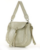 Marco Mazzini Torebka classic saddle bag ze skóry naturalnej na ramie beż taupe