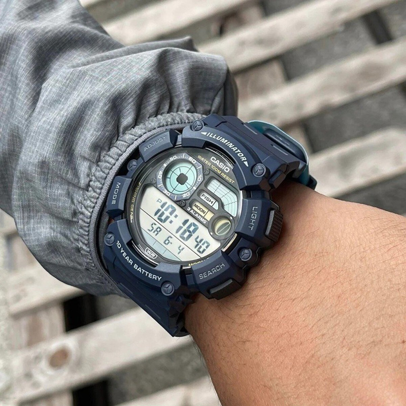 ZEGAREK MĘSKI CASIO Digital Moonphase WS-1500H-5B + BOX