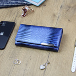 Gregorio damski portfel skóra naturalna duża portmonetka skóra krokodyla