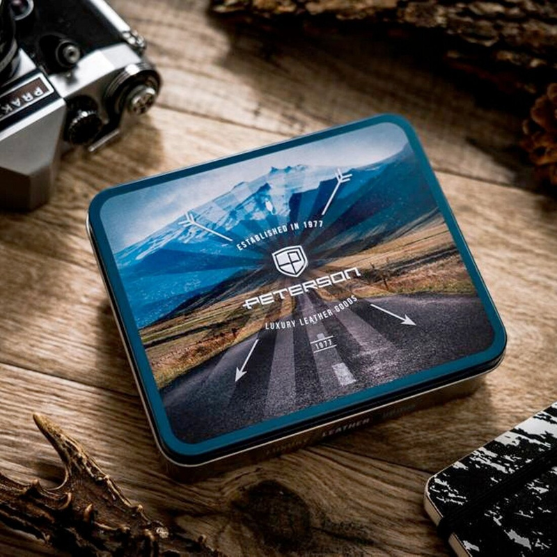 Skórzany męski portfel Peterson PTN N4-BE-TRAVEL