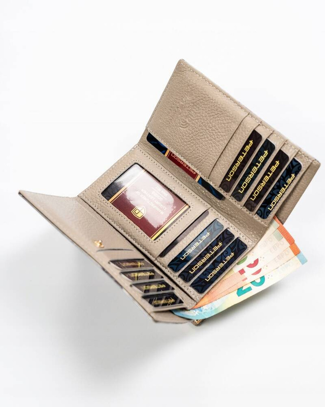 Skórzany damski portfel Peterson PTN 42108-BF SILVER