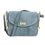 Włoska Torebka Skórzana listonoszka skóra węża ecru T96