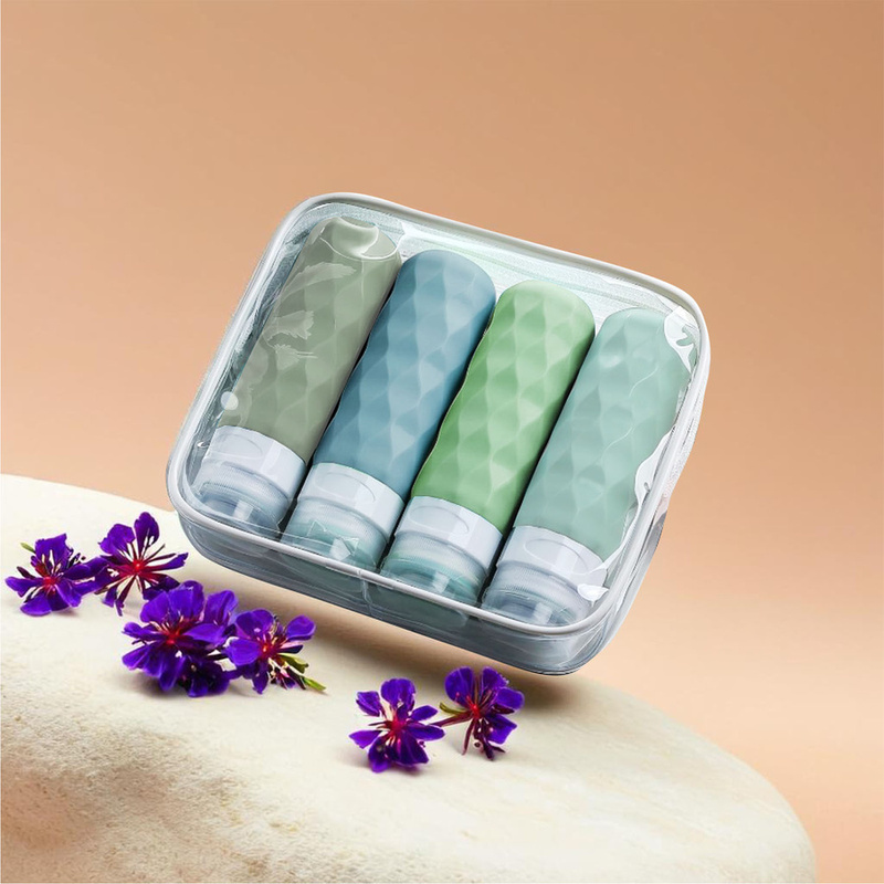 Podróżne butelki silikonowe w odcieniach zieleni - Peterson