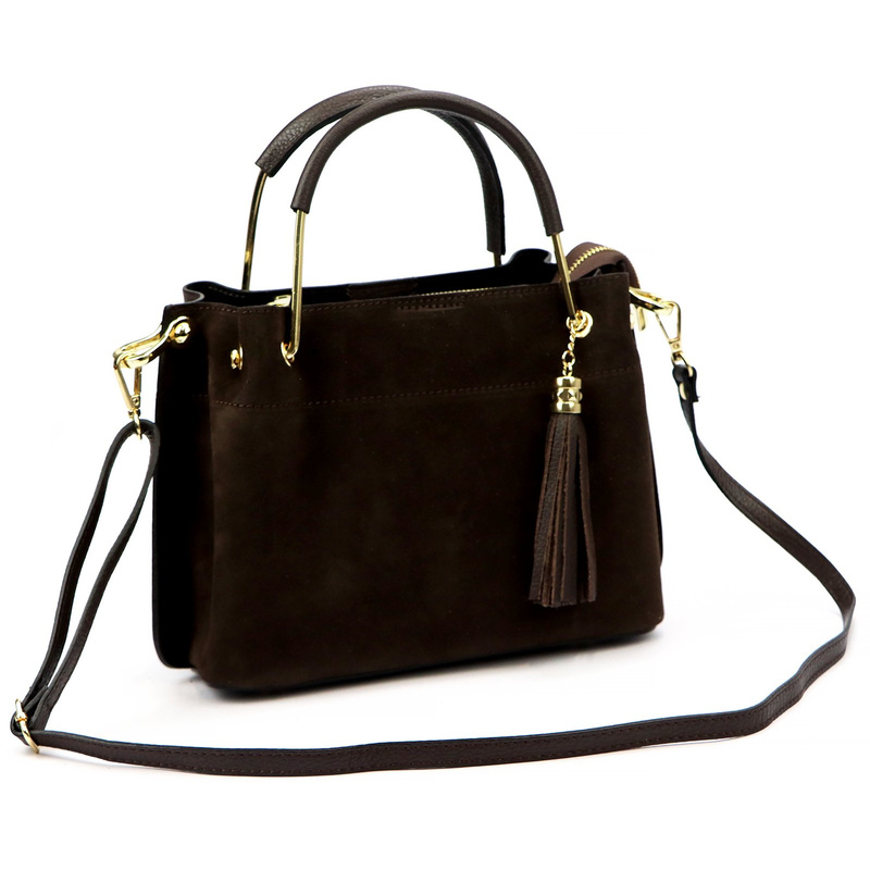 Vera Pelle damski kuferek skóra naturalna torebka z organizerem na ramię