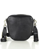 Torba skórzana na dwa zamki crossbody camera bag - MARCO MAZZINI czarny