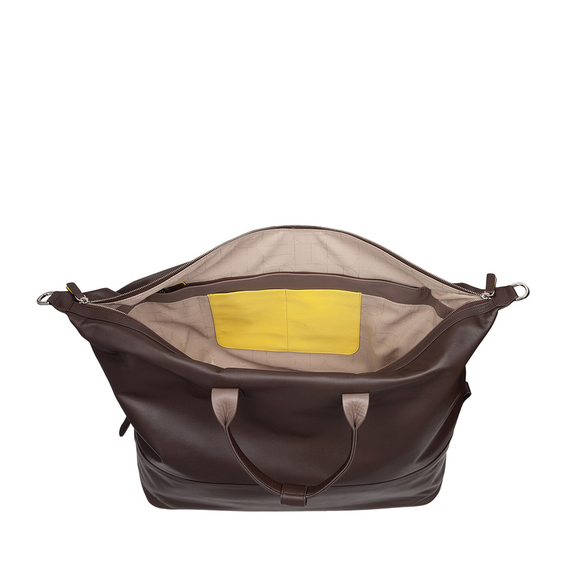 DuDu Skórzana duża torba podróżna weekendowa z paskiem dopinanym