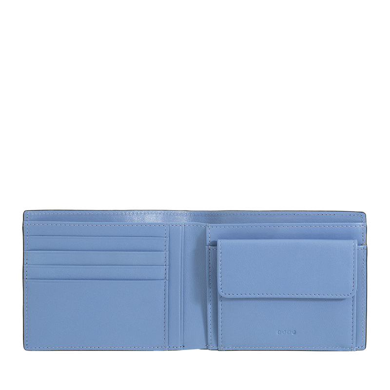 DuDu męski portfel skóra naturalna z kolorowym wnętrzem składany