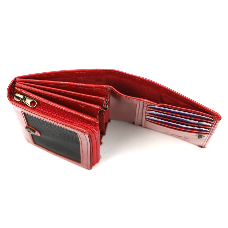 Luxury damski portfel skóra naturalna pojemna portmonetka zatrzask RFID