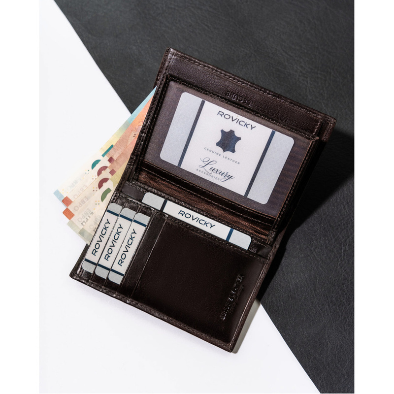 Skórzany męski portfel Rovicky N74-RVT RFID