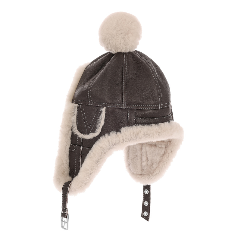 Ciepła pilotka kożuchowa czapka dziecięca Podhale