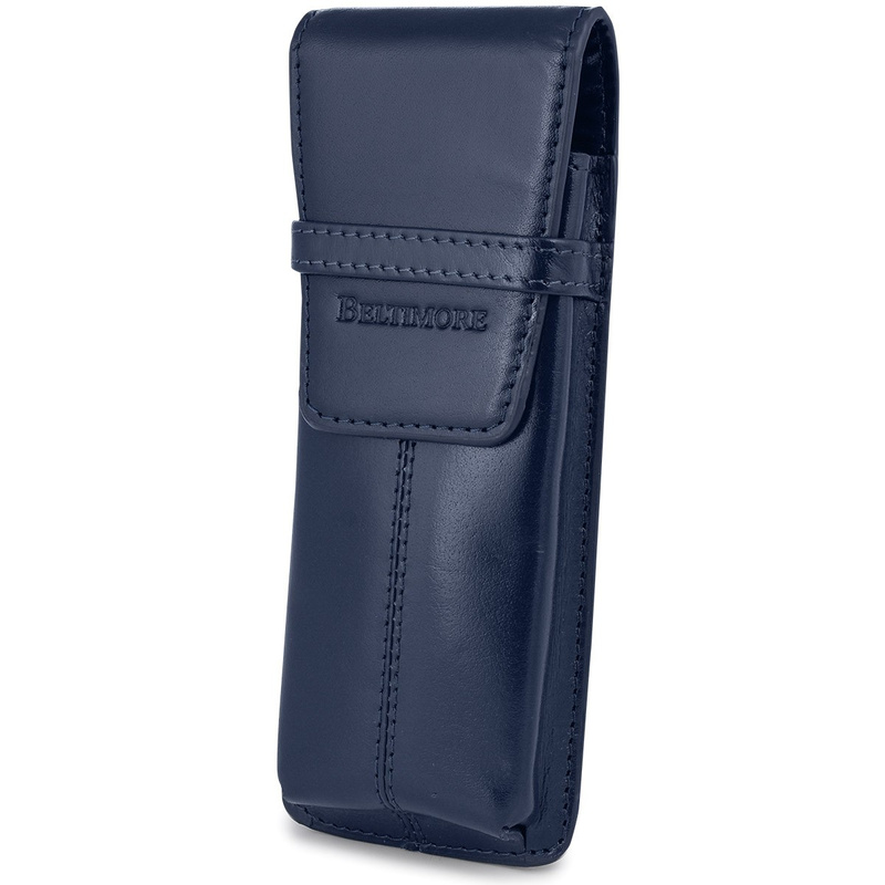 Piórnik Skórzany etui na pióro granatowe Beltimore J03