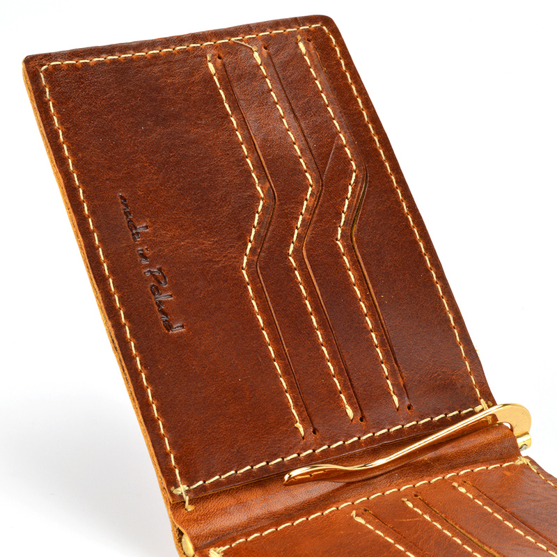 Etui na karty, mały męski skórzany portfel z RFID