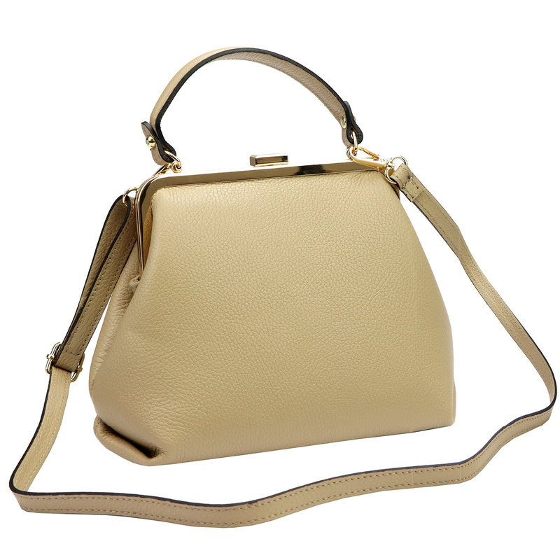 Luka mały kuferek damski skórzana torebka do ręki na bigiel z paskiem